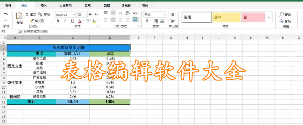 表格编辑软件大全